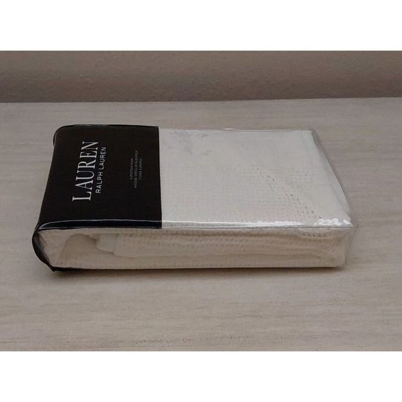 Ralph Lauren TEXTURE STRIPE White Cotton Linen Euro European Pillow Sham 26"x26" - Picture 5 of 11